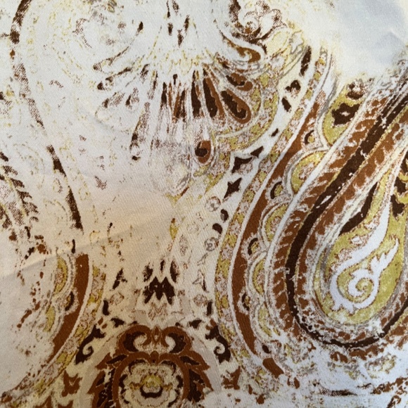 NWT! Wide leg cotton pant in cream and brown. Perfect for Spring! - Picture 2 of 5